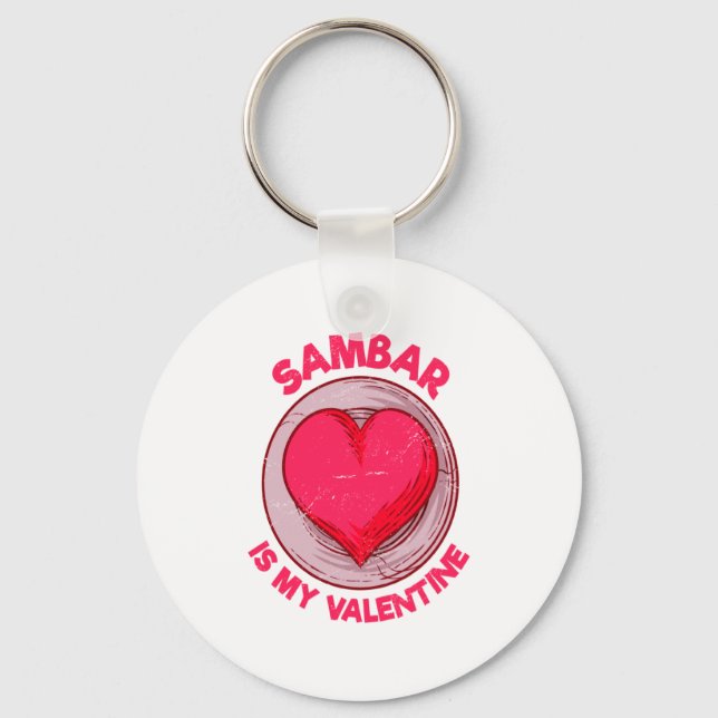Llavero Sambar Is My Valentine Stew Vegetable Dish Humor  (Anverso)