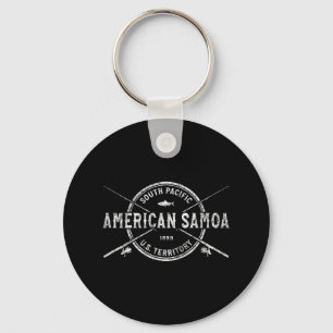 Llavero Samoa Americana Bastones de Pescar Cruzados Vintag