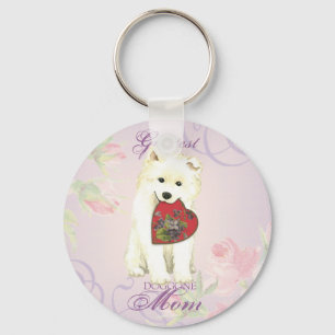 Llavero Samoyed Heart Mom