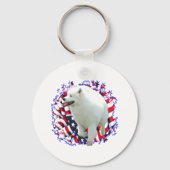 Llavero Samoyed Patriot (Anverso)