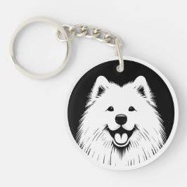Llavero Samoyed Personalizado Pop Art Super Lindo