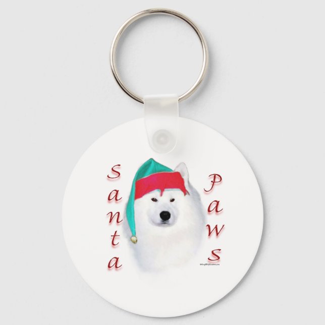 Llavero Samoyed Santa Paws (Anverso)