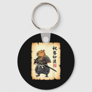 Llavero Samurái Carpincho Arte Japonés Gráfico Antiguo Div