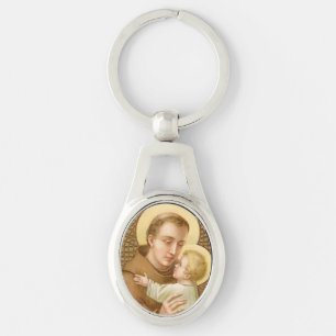 Llavero San Antonio de Padua y Niño Jesús (JM 05) Óvalo