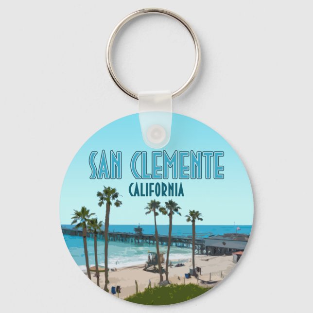 Llavero San Clemente Pier Beach California Vintage (Anverso)