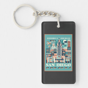 Llavero San Diego California Art Deco