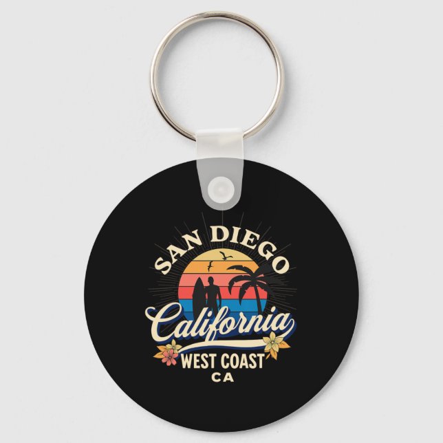 Llavero San Diego California Beach Surf Summer Vacation Vi (Anverso)