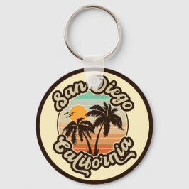 Llavero San Diego California Sunset Palm Trees Souvenirs