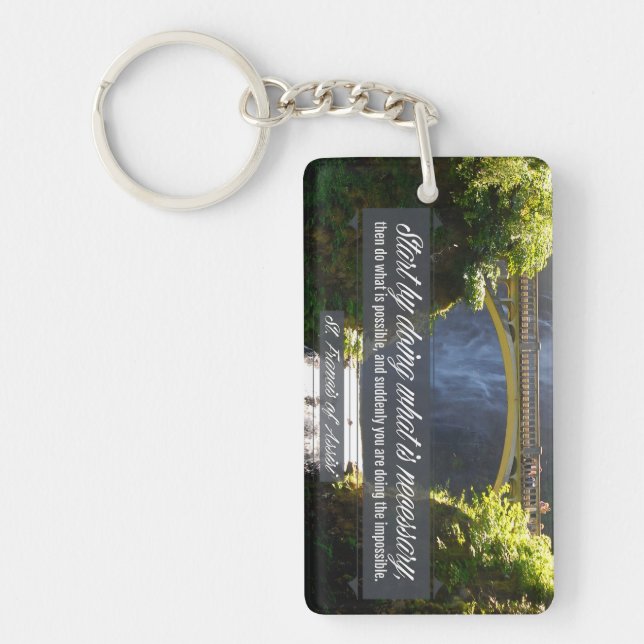 Llavero San Francisco de Asís citando a Inspirador "Hacien (Frente)