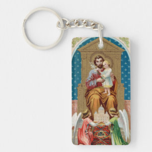 Llavero San José, Niño Jesús, Ángeles con Maqueta del Vati