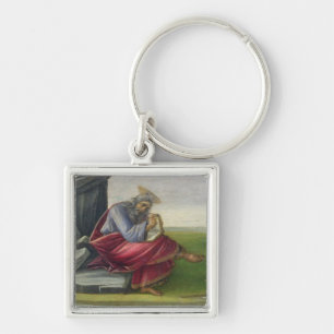 Llavero San Juan el divino en Patmos, escribiendo el libro