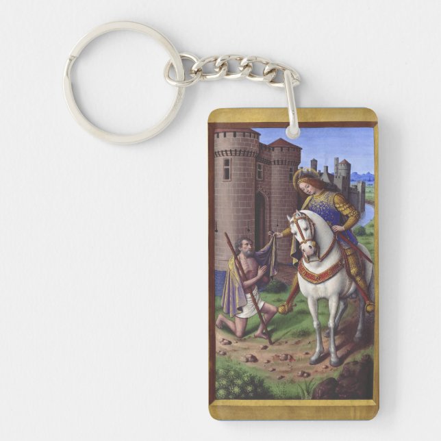 Llavero San Martín de Tours cortando su capa en dos (Frente)