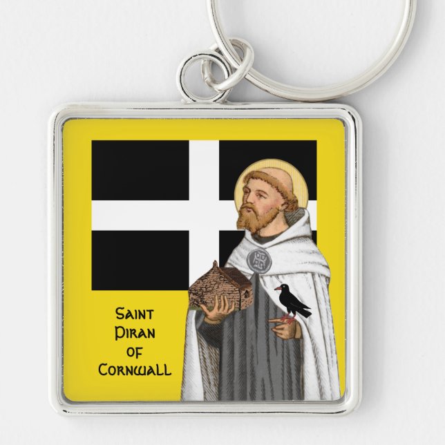 Llavero San Pirán de Cornwall (SAE 01) y su bandera (Frente)