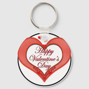 Llavero San Valentín de corazón rojo rosado