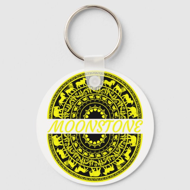 Llavero Sandakada pahana -Piedra de luna tradicional de Sr (Anverso)