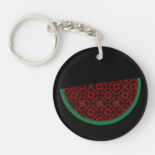 Llavero sandía palestina Tatuaje rojo bordado