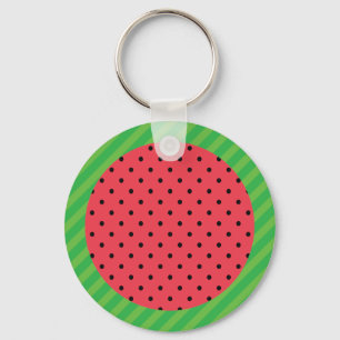 Llavero sandía verano fruta rosa comida verde negra