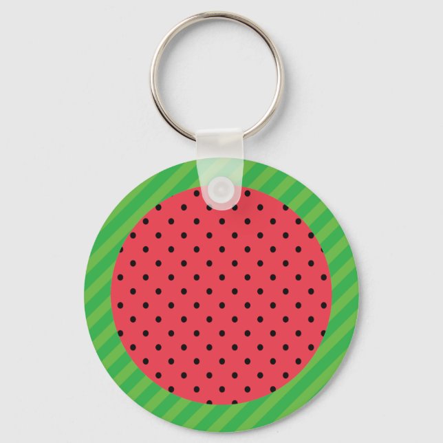 Llavero sandía verano fruta rosa comida verde negra (Anverso)