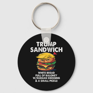 Llavero Sándwich Trump Pan Blanco Lleno De Mentiras Divert