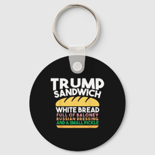 Llavero Sándwich Trump Pan Blanco Lleno De Mentiras Ruso