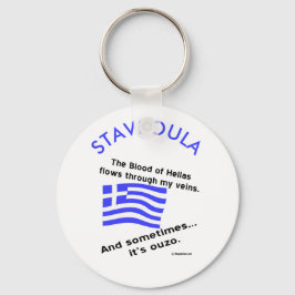 Llavero Sangre de Grecia y Ouzo Personalizado