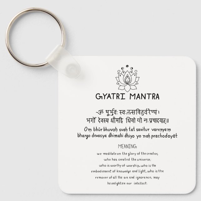 Llavero Sanskrit Gyatri Mantra (Anverso)