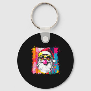Llavero Santa Acuarela Elegante Chicle Nk Sungles Navidad