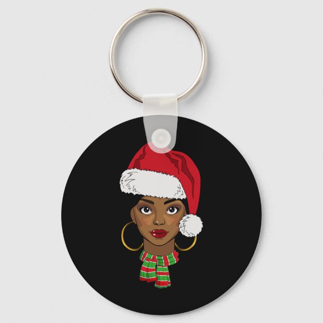 Llavero Santa afroamericano negro Afro Navidad Melani (Anverso)