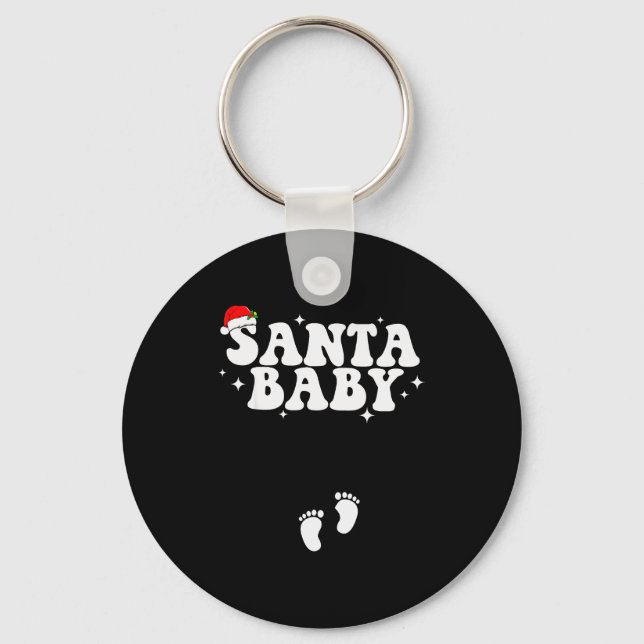 Llavero Santa Baby Christmas Pregnancy Announcement Pregna (Anverso)