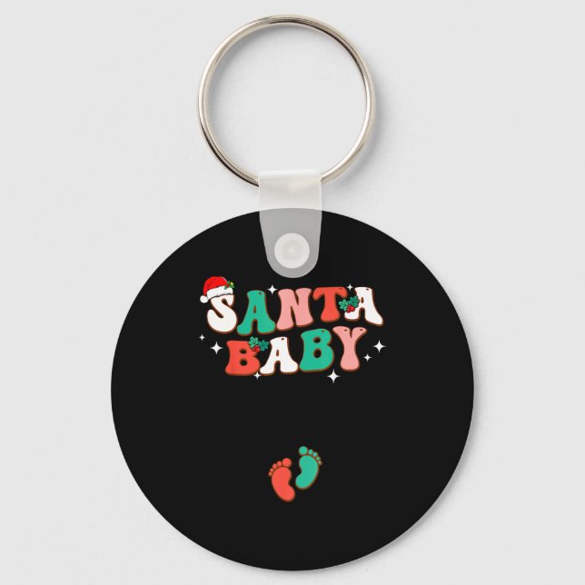 Llavero Santa Baby Christmas Pregnancy Announcement Pregna (Anverso)