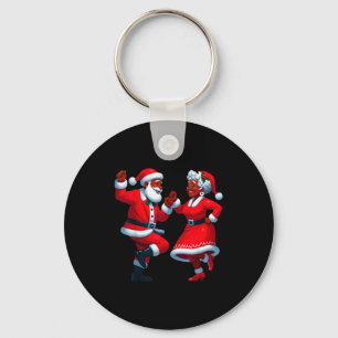 Llavero Santa bailando negro afroamericano señora Navidad
