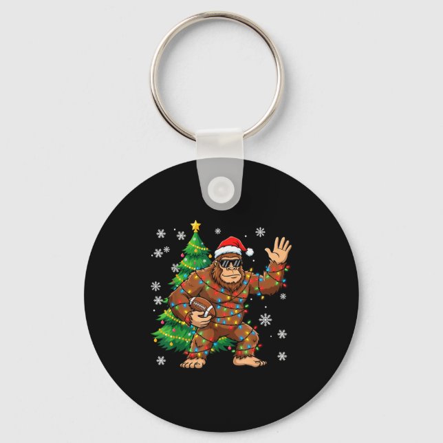 Llavero Santa Bigfoot Christmas Tree Funny Football Sasqua (Anverso)