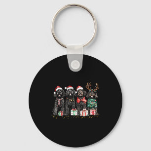 Llavero Santa Black Goldendoodle Navidad Invierno Goldendo