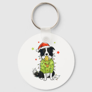 Llavero Santa Border Collie Navidad Border Collie Perro Mo