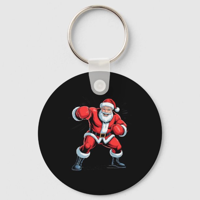 Llavero Santa Boxing Lover Funny Holiday Christmas Xmas Pa (Anverso)