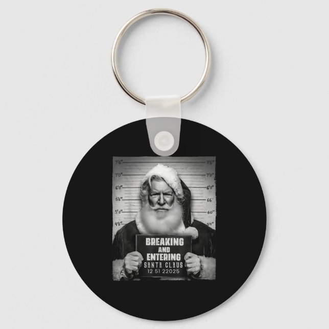 Llavero Santa Breaking Entering Mugshot Funny Christmas Ho (Anverso)