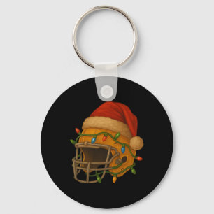 Llavero Santa Casco de Hockey Luces de Navidad Xmas Hombre