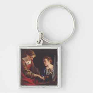 Llavero Santa Cecilia y un ángel de Orazio Gentileschi