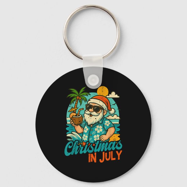 Llavero Santa Christmas In July Palm Tree Xmas Summer Beac (Anverso)