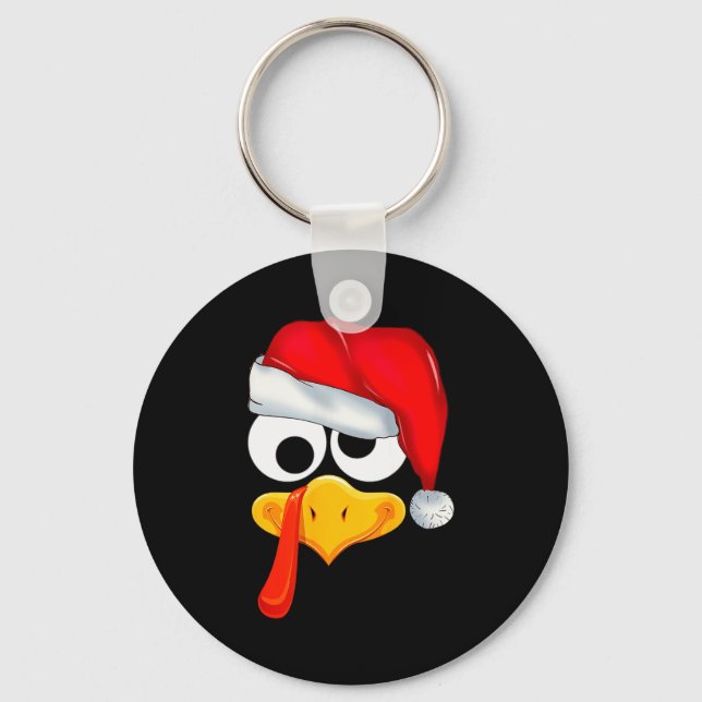 Llavero Santa Christmas Turkey Face Funny Family Matching  (Anverso)