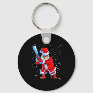 Llavero Santa Claus afroamericano de béisbol C