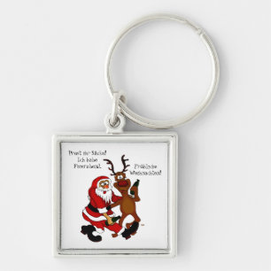 Llavero Santa Claus con alce - Navidades felices
