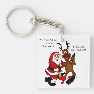 Llavero Santa Claus con alce - Navidades felices