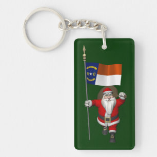 Llavero Santa Claus Con El Diseño De Carolina Del Norte