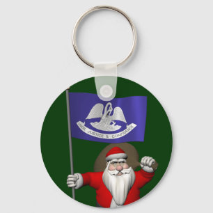 Llavero Santa Claus Con El Diseño De Luisiana