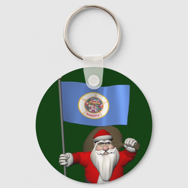 Llavero Santa Claus Con El Diseño De Minnesota (Anverso)