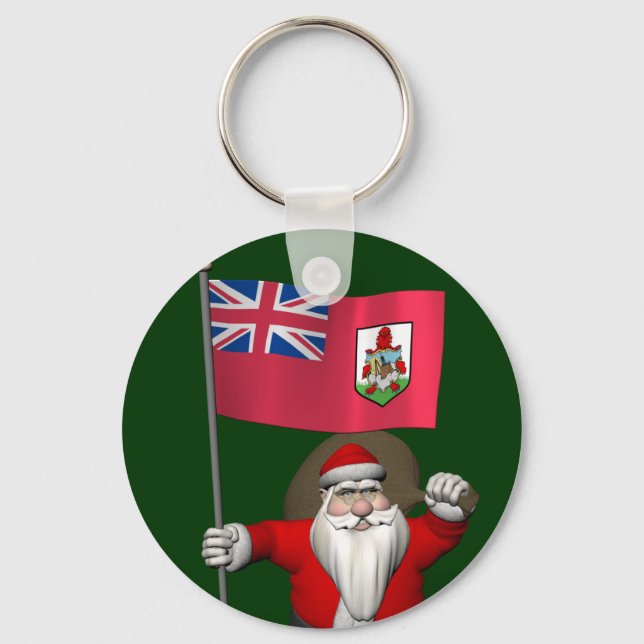 Llavero Santa Claus Con El Fin De Bermudas (Anverso)