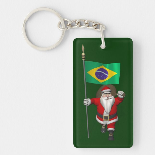 Llavero Santa Claus Con El Fin De Brasil (Frente)