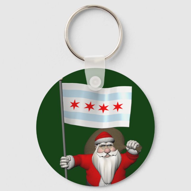 Llavero Santa Claus Con El Fin De Chicago (Anverso)