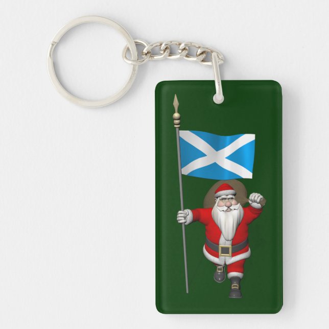 Llavero Santa Claus Con El Fin De Escocia (Frente)
